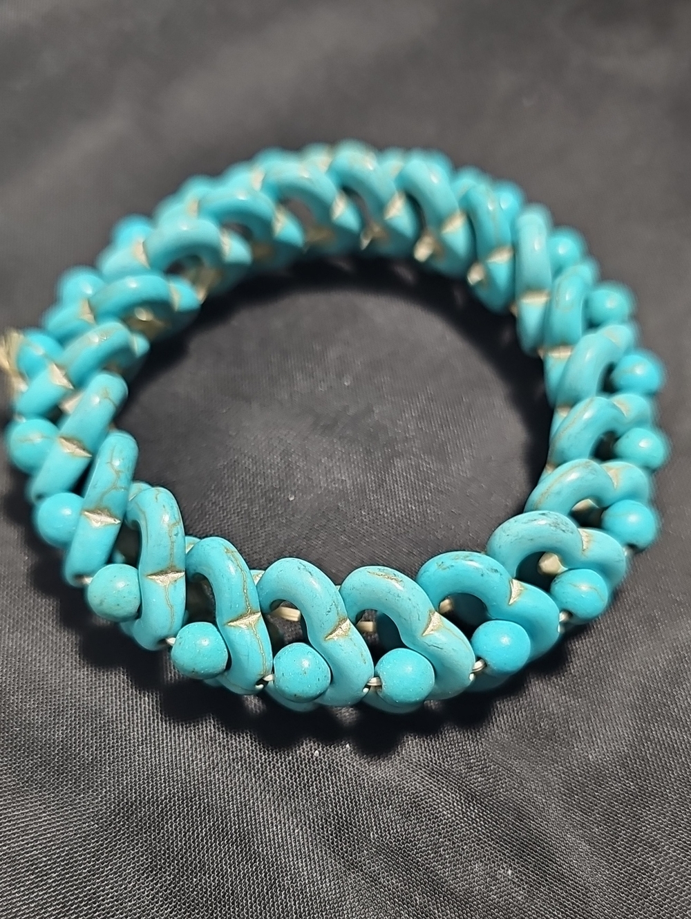 Turquoise Bead Link Bracelet - Women Jewelry